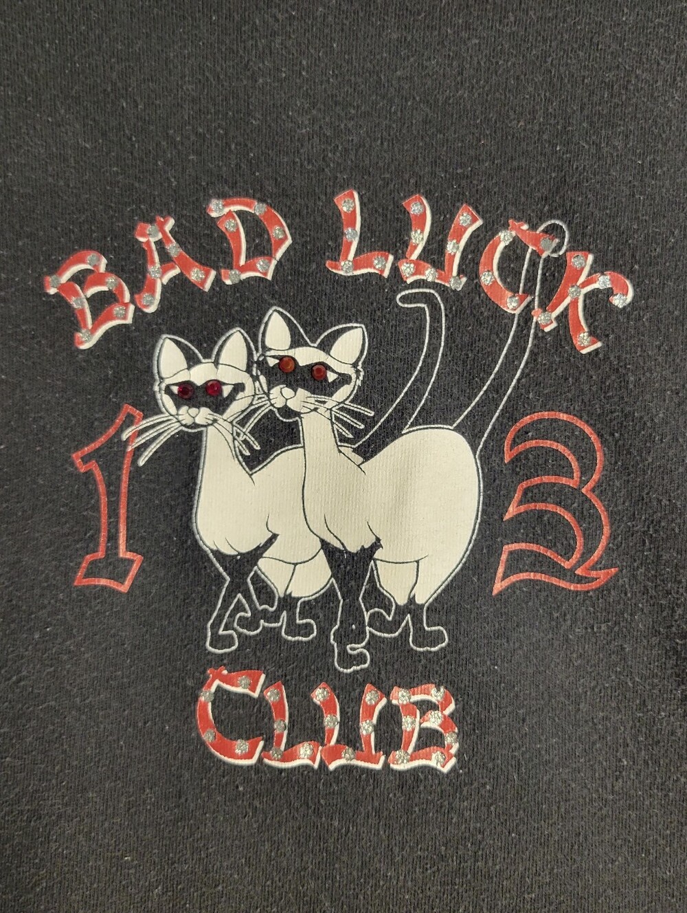 Vintage Disney Store Bad Luck Club Cats Ringer Long Sleeve Shirt Size Adult Lg
